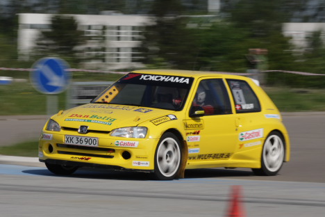 Bjørn Wulff og Bøje Pedersen i Peugeot 106 Maxi.
(Foto: Motorsporten.dk)